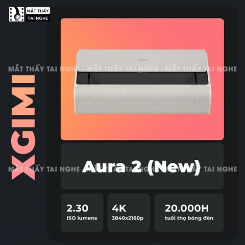 Xgimi Aura 2 New - Máy chiếu siêu gần 4K thông minh tích hợp Google TV, sử dụng công nghệ Dual Light 2.0, đạt chứng nhận IMAX Enhanced, độ phân giải chuẩn 4K UHD, độ sáng 2300 ISO Lumens, loa Harman Kardon và Dolby Vision