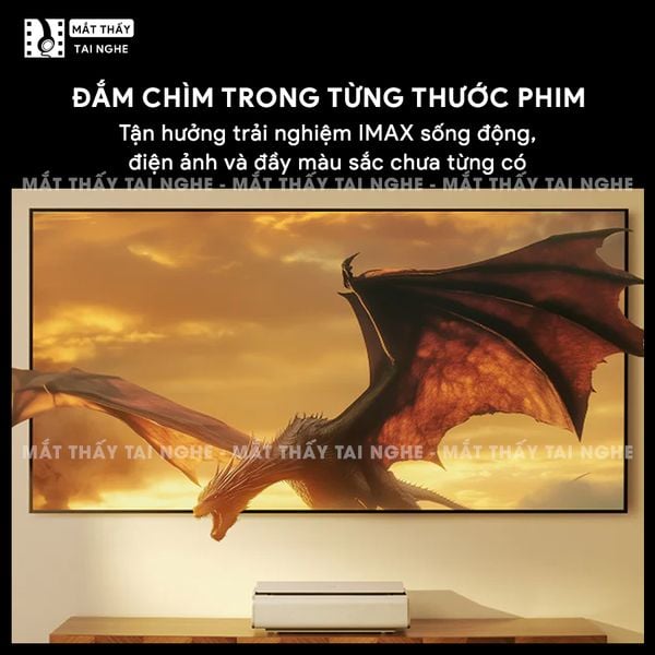 Xgimi Aura 2 New - Máy chiếu siêu gần 4K thông minh tích hợp Google TV, sử dụng công nghệ Dual Light 2.0, đạt chứng nhận IMAX Enhanced, độ phân giải chuẩn 4K UHD, độ sáng 2300 ISO Lumens, loa Harman Kardon và Dolby Vision