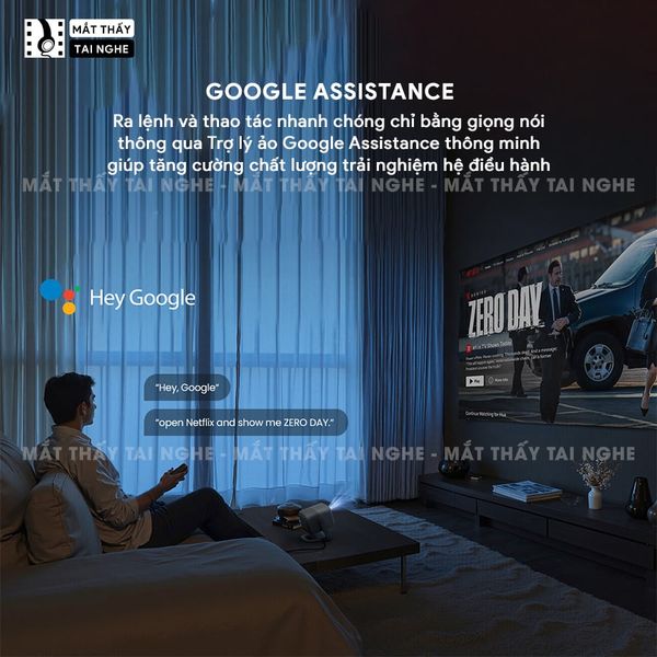 JMGO N1s 4K New 2026 - Máy chiếu thông minh tích hợp Google TV và hỗ trợ Netflix chính chủ, độ phân giải 4K UHD 3840x2160p, độ sáng 1.700 ISO lumens