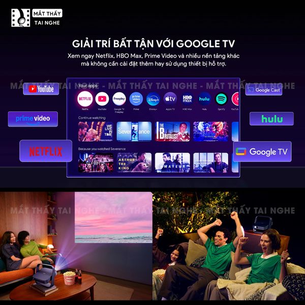 XGIMI Elfin Flip Laser - Máy chiếu thông minh tích hợp Google TV và Netflix chính chủ, sử dụng công nghệ DLP, độ sáng 1.600 ISO lumens, độ phân giải chuẩn Full HD cho hình ảnh và màu sắc cực đẹp