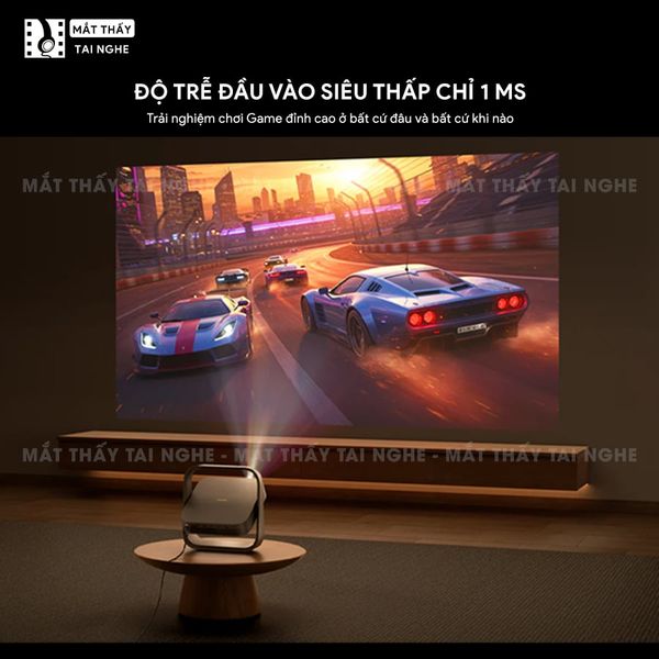 XGIMI Elfin Flip 4K - Máy chiếu thông minh tích hợp Google TV và Netflix chính chủ, sử dụng công nghệ DLP, độ sáng 1.600 ISO lumens, độ phân giải chuẩn 4K UHD cho hình ảnh và màu sắc cực đẹp