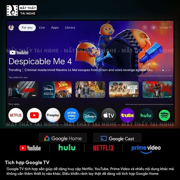 Xgimi Horizon 20 - Máy chiếu 4K thông minh tích hợp Google TV, sử dụng công nghệ RGB Triple Laser, độ phân giải chuẩn 4K UHD, độ sáng 3200 ISO Lumens, đạt chứng nhận IMAX Enhanced & Dolby Vision và tích hợp loa Harman Kardon