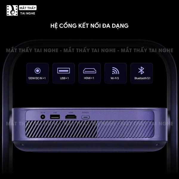 XGIMI Elfin Flip Laser - Máy chiếu thông minh tích hợp Google TV và Netflix chính chủ, sử dụng công nghệ DLP, độ sáng 1.600 ISO lumens, độ phân giải chuẩn Full HD cho hình ảnh và màu sắc cực đẹp