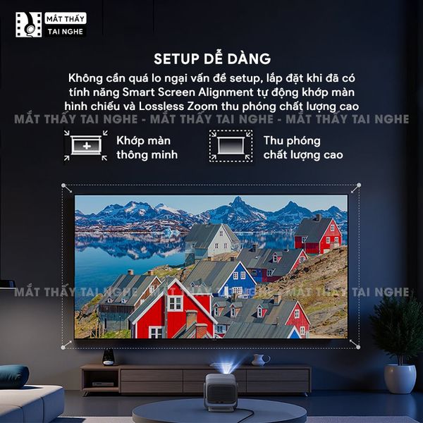 JMGO N1s 4K New 2026 - Máy chiếu thông minh tích hợp Google TV và hỗ trợ Netflix chính chủ, độ phân giải 4K UHD 3840x2160p, độ sáng 1.700 ISO lumens