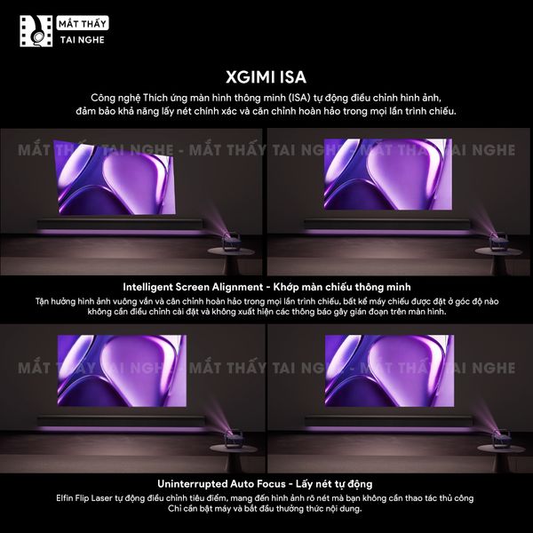 XGIMI Elfin Flip Laser - Máy chiếu thông minh tích hợp Google TV và Netflix chính chủ, sử dụng công nghệ DLP, độ sáng 1.600 ISO lumens, độ phân giải chuẩn Full HD cho hình ảnh và màu sắc cực đẹp
