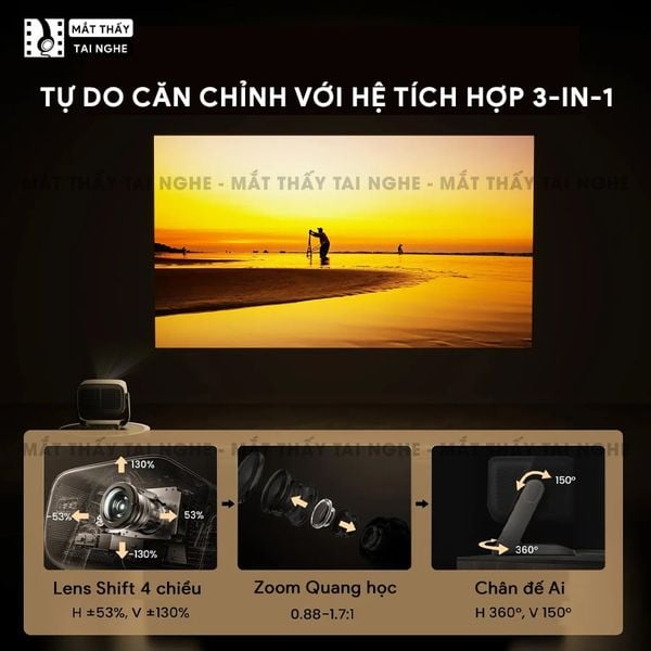 JMGO N3 Ultimate - Máy chiếu thông minh tích hợp Google TV và bản quyền Netflix chính chủ, độ phân giải 4K UHD 3840x2160p, độ sáng 5.800 ISO lumens, hỗ trợ xem phim chuẩn 3D và Dolby Vision