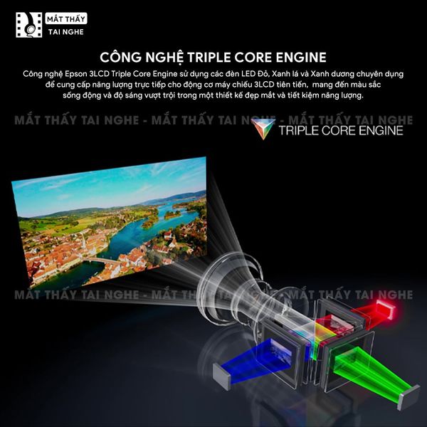 Epson EF-61 - Máy chiếu mini thông minh tích hợp Google TV, sử dụng công nghệ 3LCD độc quyền kết hợp nguồn sáng RGB-LED thế hệ mới, độ sáng 700 ISO lumens, độ phân giải chuẩn Full HD, tương phản 5.000.000:1 cho hình ảnh và màu sắc cực đẹp
