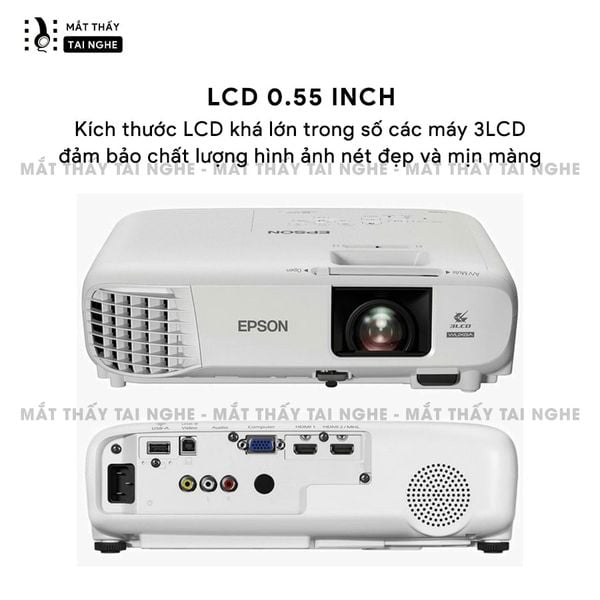 Epson EB-X06 - Máy chiếu XGA 1024x768p, độ sáng 3.600 ansi, tương phản 16.000:1, hình ảnh nét đẹp, hỗ trợ trình chiếu dạy học & văn phòng cực sáng rõ
