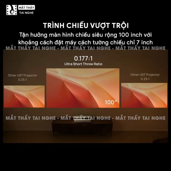 Xgimi Aura 2 New - Máy chiếu siêu gần 4K thông minh tích hợp Google TV, sử dụng công nghệ Dual Light 2.0, đạt chứng nhận IMAX Enhanced, độ phân giải chuẩn 4K UHD, độ sáng 2300 ISO Lumens, loa Harman Kardon và Dolby Vision
