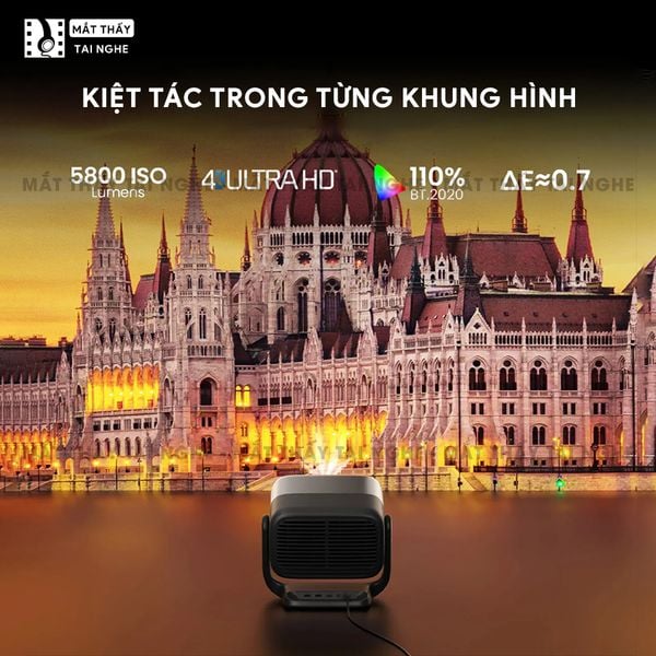 JMGO N3 Ultimate - Máy chiếu thông minh tích hợp Google TV và bản quyền Netflix chính chủ, độ phân giải 4K UHD 3840x2160p, độ sáng 5.800 ISO lumens, hỗ trợ xem phim chuẩn 3D và Dolby Vision