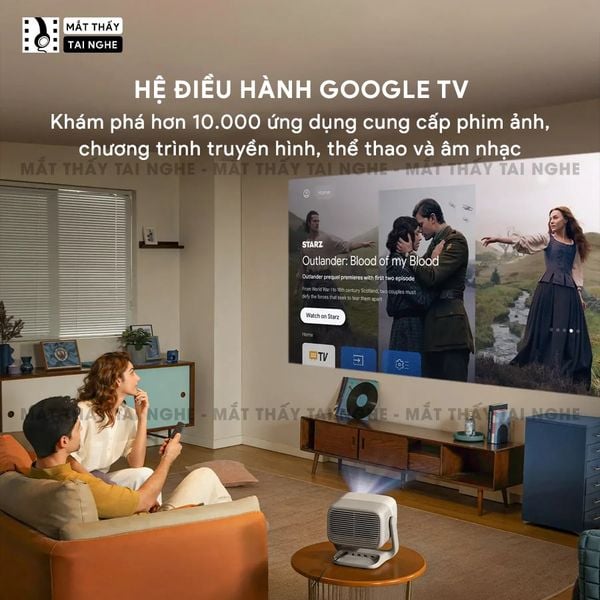 JMGO N3 4K Quốc tế - Máy chiếu thông minh tích hợp Google TV và bản quyền Netflix chính chủ, độ phân giải 4K UHD 3840x2160p, độ sáng 1800 ISO lumens, hỗ trợ xem phim chuẩn 3D Blu-ray