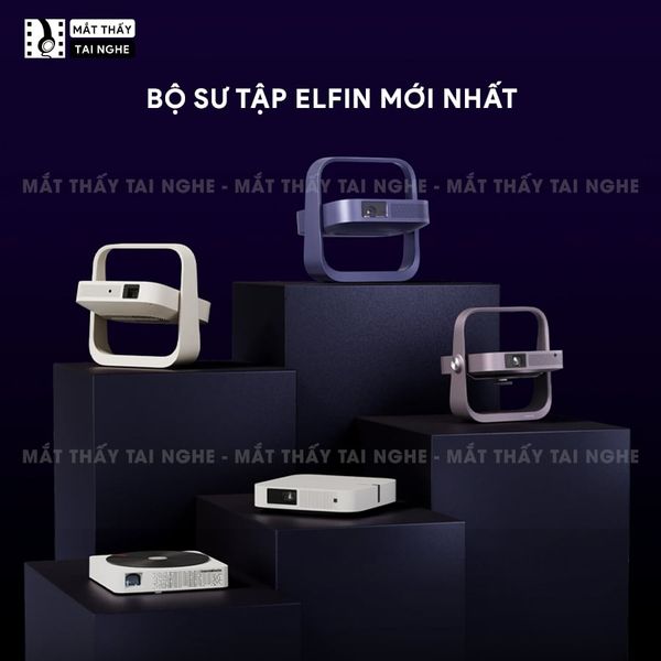 XGIMI Elfin Flip Laser - Máy chiếu thông minh tích hợp Google TV và Netflix chính chủ, sử dụng công nghệ DLP, độ sáng 1.600 ISO lumens, độ phân giải chuẩn Full HD cho hình ảnh và màu sắc cực đẹp
