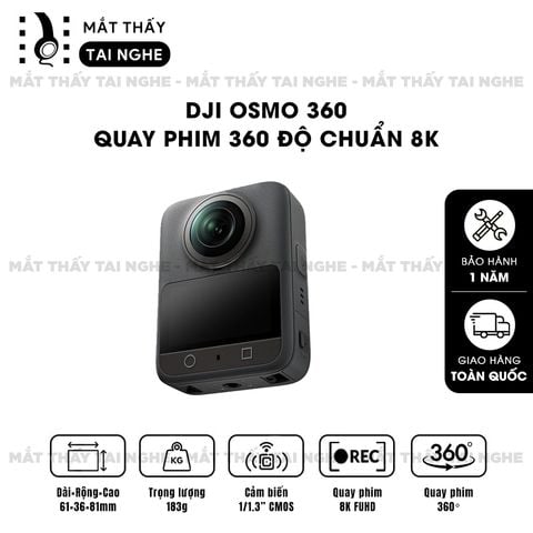 DJI Osmo 360 - Camera toàn cảnh 360° chuyên nghiệp, Quay phim 8K FUHD, Ghi hình sống động mọi góc
