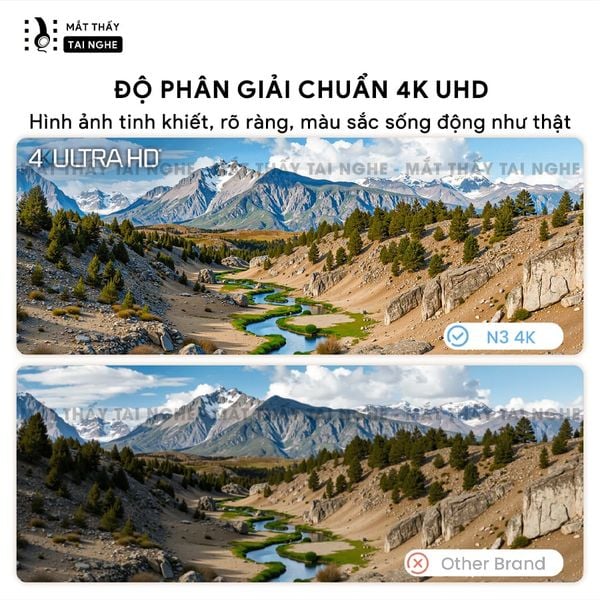 JMGO N3 4K Quốc tế - Máy chiếu thông minh tích hợp Google TV và bản quyền Netflix chính chủ, độ phân giải 4K UHD 3840x2160p, độ sáng 1800 ISO lumens, hỗ trợ xem phim chuẩn 3D Blu-ray