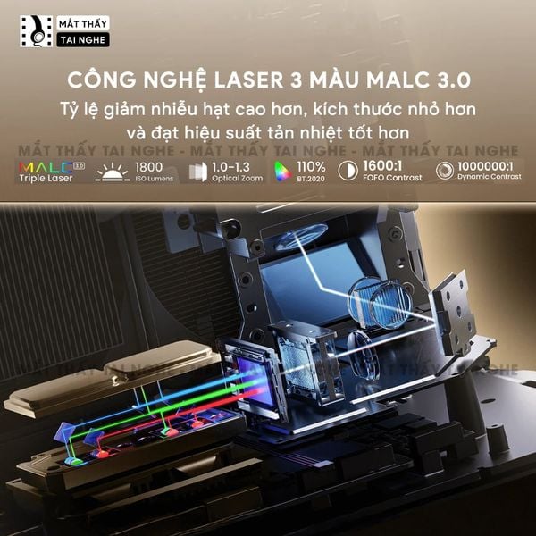 JMGO N3 4K Quốc tế - Máy chiếu thông minh tích hợp Google TV và bản quyền Netflix chính chủ, độ phân giải 4K UHD 3840x2160p, độ sáng 1800 ISO lumens, hỗ trợ xem phim chuẩn 3D Blu-ray