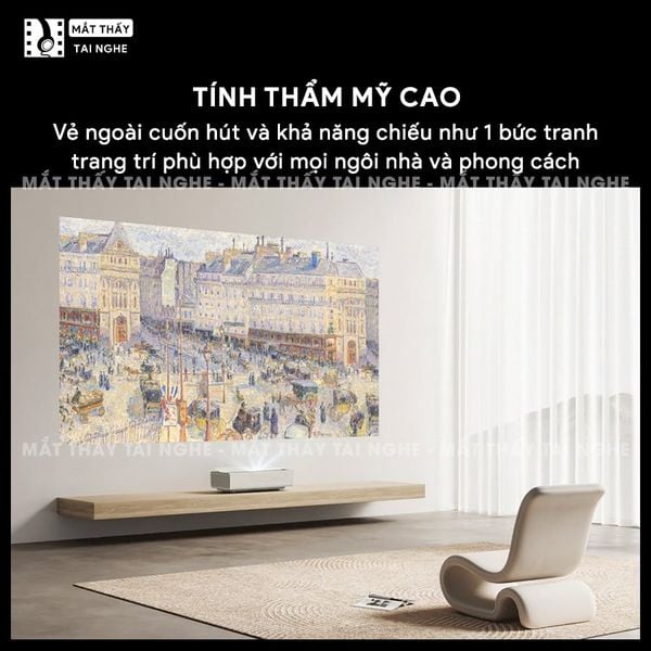 Xgimi Aura 2 New - Máy chiếu siêu gần 4K thông minh tích hợp Google TV, sử dụng công nghệ Dual Light 2.0, đạt chứng nhận IMAX Enhanced, độ phân giải chuẩn 4K UHD, độ sáng 2300 ISO Lumens, loa Harman Kardon và Dolby Vision