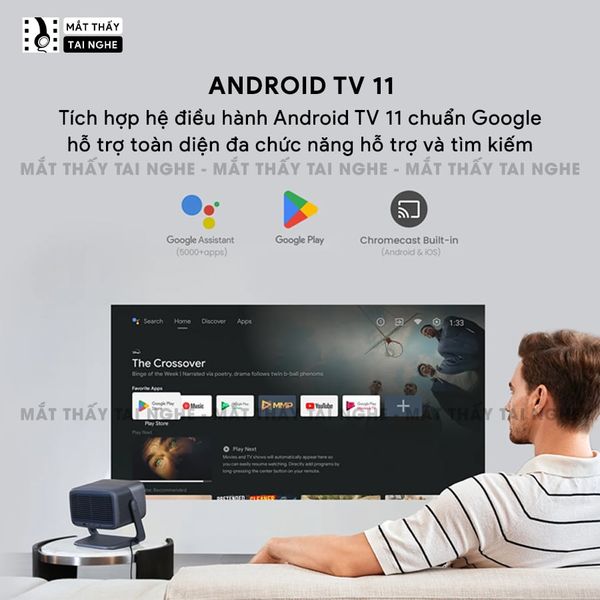 JMGO N1 Ultra Quốc tế - Máy chiếu thông minh tích hợp Android TV 11, độ phân giải 4K UHD 3840x2160p , độ sáng 4000 ansi lumens, tích hợp loa Dynaudio cao cấp