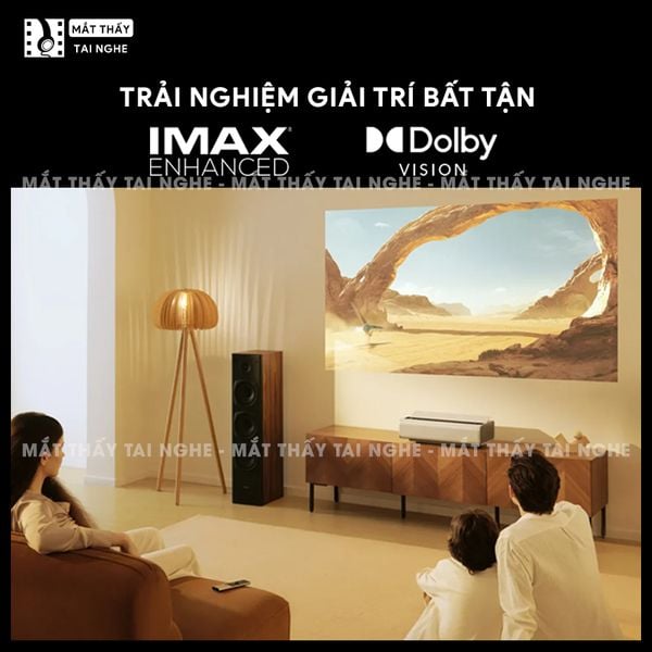 Xgimi Aura 2 New - Máy chiếu siêu gần 4K thông minh tích hợp Google TV, sử dụng công nghệ Dual Light 2.0, đạt chứng nhận IMAX Enhanced, độ phân giải chuẩn 4K UHD, độ sáng 2300 ISO Lumens, loa Harman Kardon và Dolby Vision