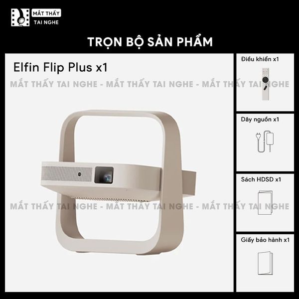 Xgimi Elifn Flip Plus - Máy chiếu thông minh tích hợp Google TV và Netflix chính chủ, sử dụng công nghệ DLP, độ sáng 500 ISO lumens, độ phân giải chuẩn Full HD cho hình ảnh và màu sắc cực đẹp