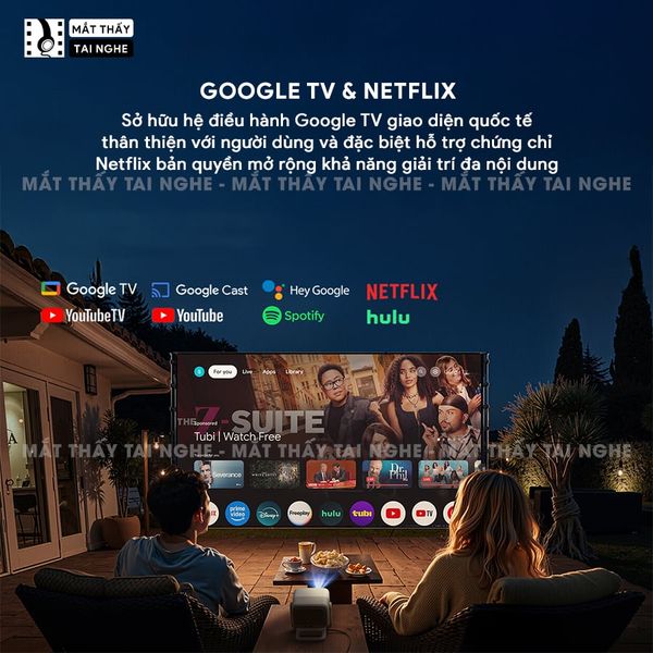 JMGO N1s 4K New 2026 - Máy chiếu thông minh tích hợp Google TV và hỗ trợ Netflix chính chủ, độ phân giải 4K UHD 3840x2160p, độ sáng 1.700 ISO lumens