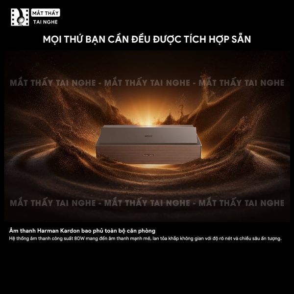 XGIMI Aura 3 Max - Máy chiếu siêu gần 4K thông minh tích hợp Google TV, sử dụng công nghệ RGB Triple-Laser, đạt chứng nhận IMAX Enhanced, độ phân giải chuẩn 4K UHD, độ sáng 5700 ISO Lumens, loa Harman Kardon và Dolby Vision