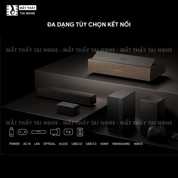XGIMI Aura 3 Max - Máy chiếu siêu gần 4K thông minh tích hợp Google TV, sử dụng công nghệ RGB Triple-Laser, đạt chứng nhận IMAX Enhanced, độ phân giải chuẩn 4K UHD, độ sáng 5700 ISO Lumens, loa Harman Kardon và Dolby Vision