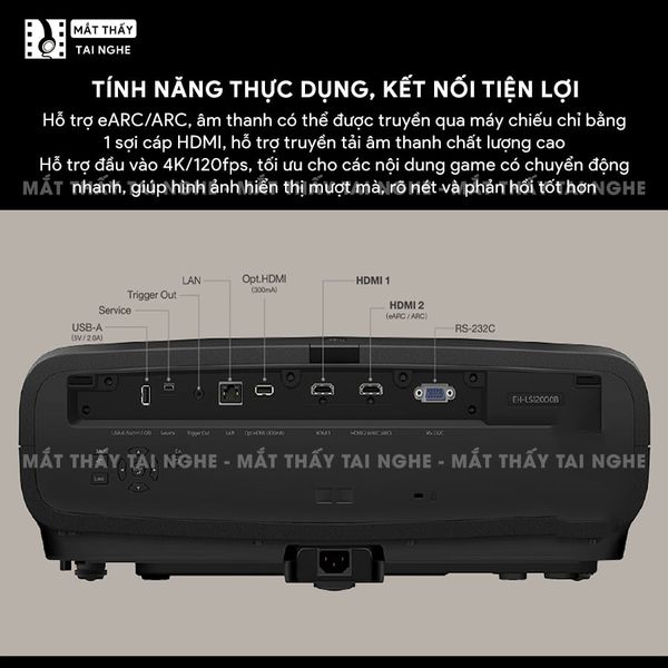 Epson EH-LS12000 - Máy chiếu chuyên dụng cho home cinema cao cấp, sử dụng công nghệ 3LCD độc quyền kết hợp nguồn sáng Laser tiên tiến, độ sáng 2.700 ansi lumens, độ phân giải 4K UHD và tương phản cực cao 2.500.000:1