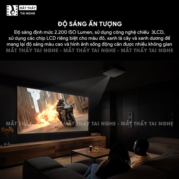 Epson EH-LS9000 - Máy chiếu chuyên dụng cho home cinema cao cấp, sử dụng công nghệ 3LCD độc quyền kết hợp nguồn sáng Laser tiên tiến, độ sáng 2.200 ansi lumesn, độ phân giải 4K UHD và tương phản cực cao 2.500.000:1