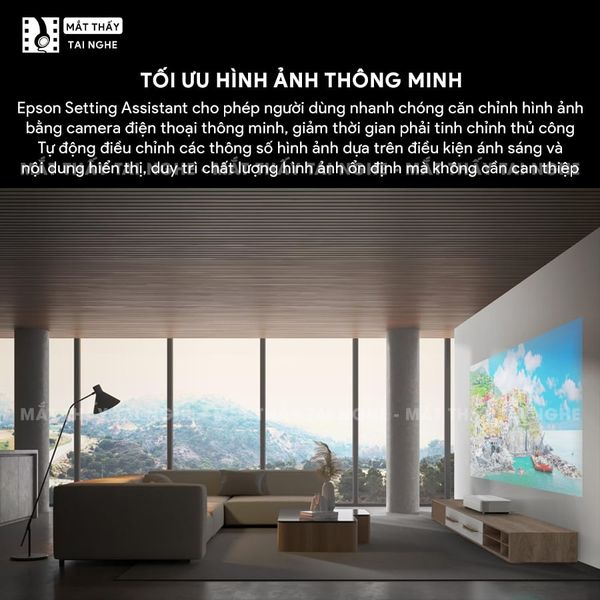 Epson Lifestudio Grand EH-LS970 - Máy chiếu siêu gần 4K thông minh tích hợp Google TV và Netflix chính chủ, độ phân giải chuẩn 4K UHD 3840x2160p, độ sáng 4.000 lumen, tương phản siêu cao 5.000.000:1