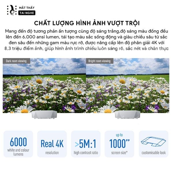Epson EH-QL3000 - Máy chiếu chuyên dụng cho home cinema cao cấp, sử dụng công nghệ 3LCD độc quyền kết hợp nguồn sáng Laser tiên tiến, độ sáng 6.000 ansi lumens, độ phân giải 4K UHD và tương phản cực cao 5.000.000:1