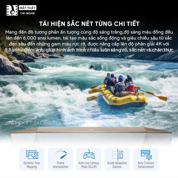 Epson EH-QL3000 - Máy chiếu chuyên dụng cho home cinema cao cấp, sử dụng công nghệ 3LCD độc quyền kết hợp nguồn sáng Laser tiên tiến, độ sáng 6.000 ansi lumens, độ phân giải 4K UHD và tương phản cực cao 5.000.000:1
