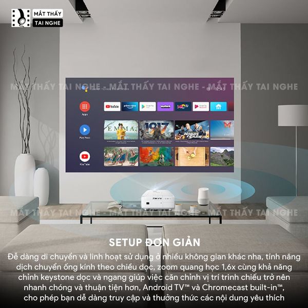 Epson EH-TW6250 -  Máy chiếu 4K 3LCD chính hãng Epson tích hợp hệ điều hành Android TV, độ phân giải chuẩn 4K UHD 3840x2160p chuyên Cinema, độ sáng 2.800 ansi lumens, tương phản siêu cao 35.000:1