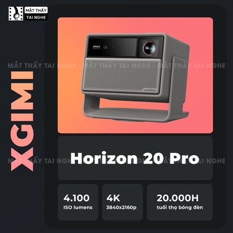 XGIMI Horizon 20 Pro - Máy chiếu 4K thông minh tích hợp Google TV, sử dụng công nghệ RGB Triple Laser, độ phân giải chuẩn 4K UHD, độ sáng 4100 ISO Lumens, đạt chứng nhận IMAX Enhanced & Dolby Vision và tích hợp loa Harman Kardon