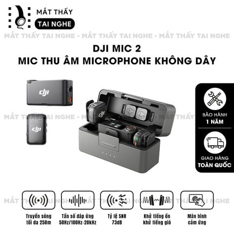 DJI Mic 2 - Microphone không dây cao cấp, Kích thước nhỏ gọn, Sử dụng linh hoạt và Thu âm chuyên nghiệp
