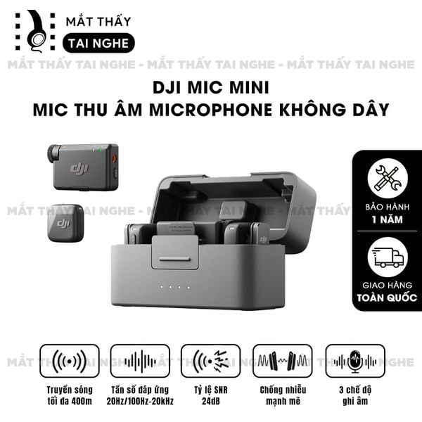 DJI Mic Mini - Microphone không dây cao cấp, Kích thước nhỏ gọn, Sử dụng linh hoạt và Thu âm chuyên nghiệp