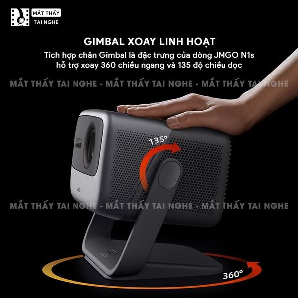 JMGO N1s Pro 4K Quốc tế - Máy chiếu thông minh tích hợp Google TV và hỗ trợ Netflix chính chủ, độ phân giải 4K UHD 3840x2160p, độ sáng 2.400 Ansi lumens