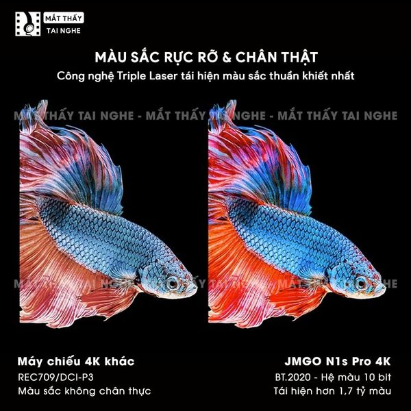 JMGO N1s Pro 4K Quốc tế - Máy chiếu thông minh tích hợp Google TV và hỗ trợ Netflix chính chủ, độ phân giải 4K UHD 3840x2160p, độ sáng 2.400 Ansi lumens