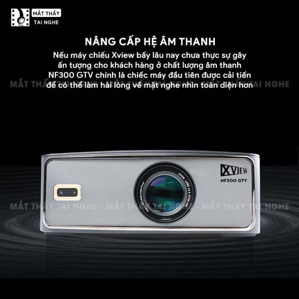 Xview NF300 GTV - Máy chiếu LED LCD sáng nhất hiện nay, độ sáng lên đến 1.800 ansi, phân giải thực chuẩn Full HD 1080p, hỗ trợ hệ điều hành Google TV mượt mà và chứng chỉ xem Netflix