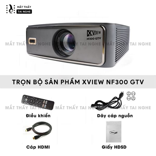 Xview NF300 GTV - Máy chiếu LED LCD sáng nhất hiện nay, độ sáng lên đến 1.800 ansi, phân giải thực chuẩn Full HD 1080p, hỗ trợ hệ điều hành Google TV mượt mà và chứng chỉ xem Netflix