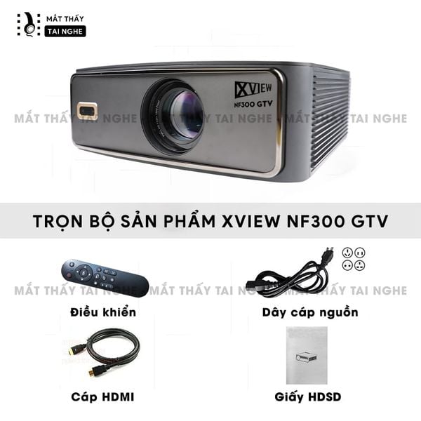 Xview NF300 GTV - Máy chiếu LED LCD sáng nhất hiện nay, độ sáng lên đến 1.800 ansi, phân giải thực chuẩn Full HD 1080p, hỗ trợ hệ điều hành Google TV mượt mà và bản quyền Netflix chính chủ