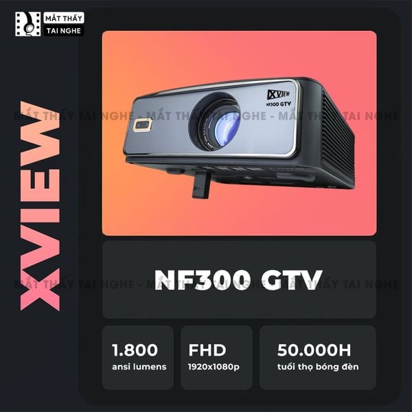 Xview NF300 GTV - Máy chiếu LED LCD sáng nhất hiện nay, độ sáng lên đến 1.800 ansi, phân giải thực chuẩn Full HD 1080p, hỗ trợ hệ điều hành Google TV mượt mà và bản quyền Netflix chính chủ