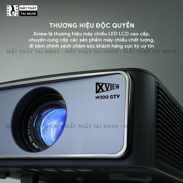 Xview NF300 GTV - Máy chiếu LED LCD sáng nhất hiện nay, độ sáng lên đến 1.800 ansi, phân giải thực chuẩn Full HD 1080p, hỗ trợ hệ điều hành Google TV mượt mà và chứng chỉ xem Netflix
