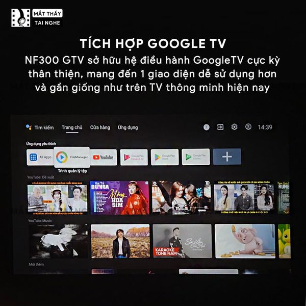 Xview NF300 GTV - Máy chiếu LED LCD sáng nhất hiện nay, độ sáng lên đến 1.800 ansi, phân giải thực chuẩn Full HD 1080p, hỗ trợ hệ điều hành Google TV mượt mà và bản quyền Netflix chính chủ