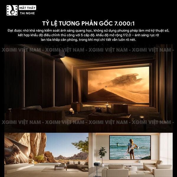 XGIMI Titan Noir - Máy chiếu 4K thông minh cao cấp, tích hợp Google TV, sử dụng công nghệ RGB Triple Laser, độ phân giải chuẩn 4K UHD, độ sáng 4.800 ISO Lumens, đạt chứng nhận IMAX Enhanced & Dolby Vision và tích hợp loa Harman Kardon