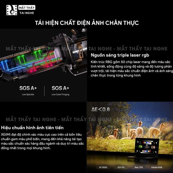 XGIMI Titan Noir Max - Máy chiếu 4K thông minh cao cấp, tích hợp Google TV, sử dụng công nghệ RGB Triple Laser, độ phân giải chuẩn 4K UHD, độ sáng 7.000 ISO Lumens, đạt chứng nhận IMAX Enhanced & Dolby Vision và tích hợp loa Harman Kardon
