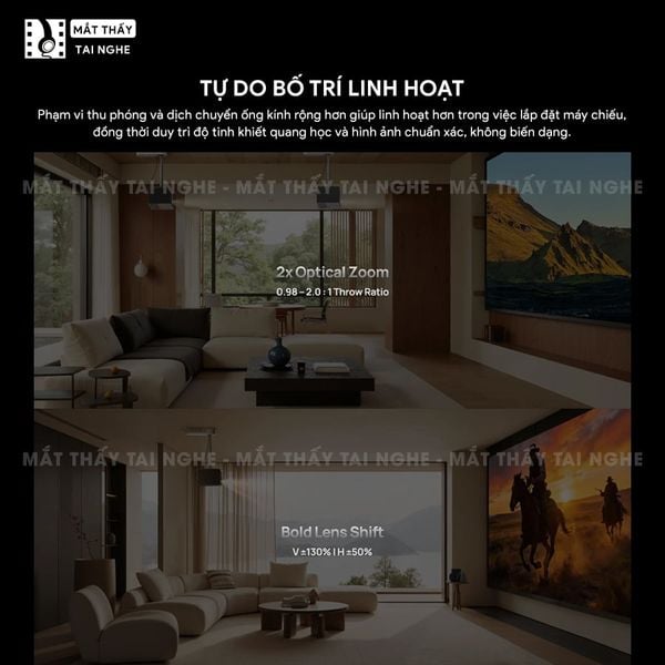 XGIMI Titan Noir Max - Máy chiếu 4K thông minh cao cấp, tích hợp Google TV, sử dụng công nghệ RGB Triple Laser, độ phân giải chuẩn 4K UHD, độ sáng 7.000 ISO Lumens, đạt chứng nhận IMAX Enhanced & Dolby Vision và tích hợp loa Harman Kardon