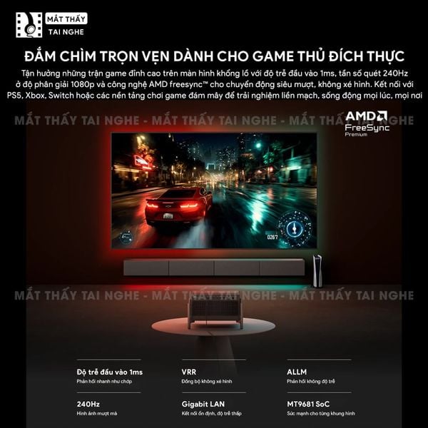 XGIMI Titan Noir Pro - Máy chiếu 4K thông minh cao cấp, tích hợp Google TV, sử dụng công nghệ RGB Triple Laser, độ phân giải chuẩn 4K UHD, độ sáng 6.000 ISO Lumens, đạt chứng nhận IMAX Enhanced & Dolby Vision và tích hợp loa Harman Kardon