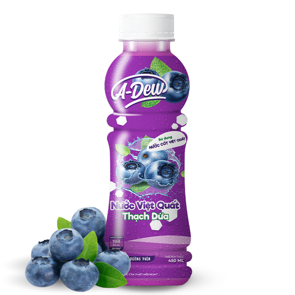 Nước Việt Quất Thạch Dừa A-Dew Chai 450ml