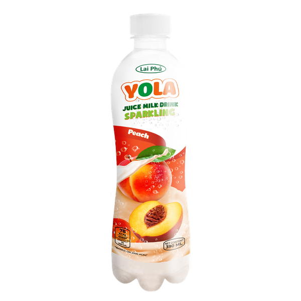 390ml Yola Peach Sparkling Juice Milk Drink