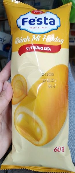 Richy bánh mì hotdog vị trứng sữa 60g